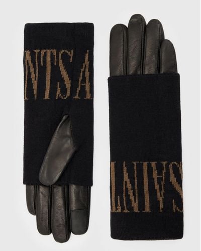 AllSaints Zora Leather Gloves - Black
