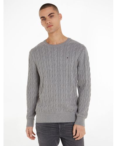 Tommy Hilfiger Organic Cotton Cable Knit Jumper - Grey
