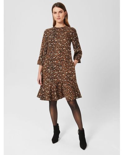 Hobbs Prim Leopard Print Dress - Brown