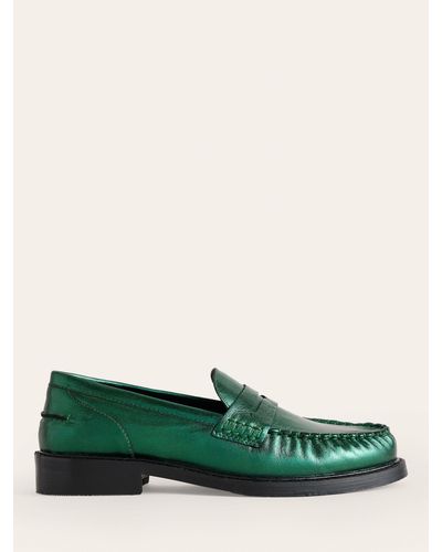 Boden Classic Leather Moccasins - Green