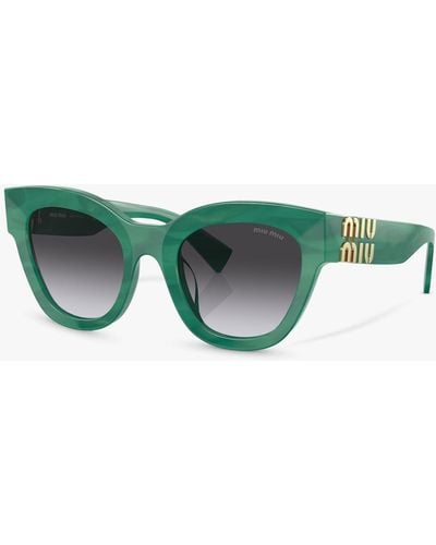 Miu Miu Mu 01ys Square Sunglasses - Green