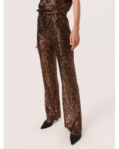 Soaked In Luxury Suse Sequin Trousers - Brown