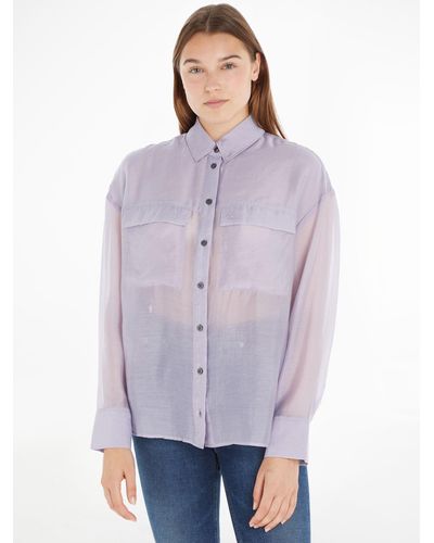 Calvin Klein Relaxed Long Sleeve Shirt - Purple