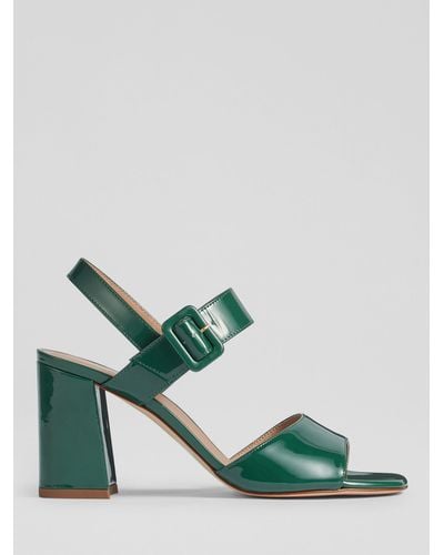 LK Bennett Rae Patent Leather Sandals - Green