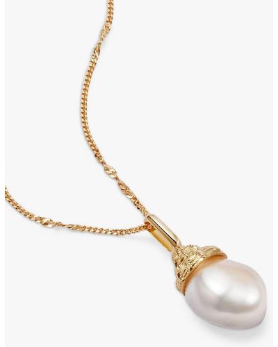Daisy London Baroque Pearl Pendant Necklace - White