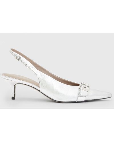 AllSaints Selina Leather Slingback Shoes - White