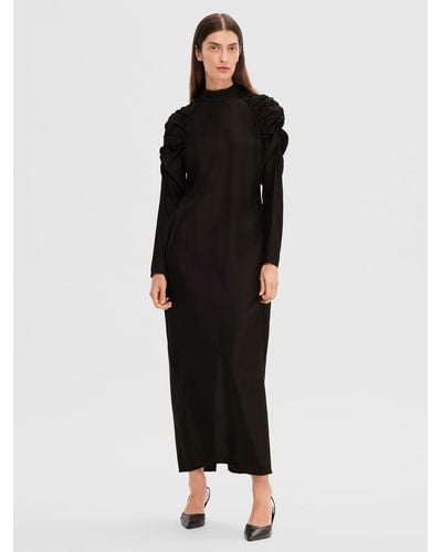SELECTED Volume Sleeves Maxi Dress - Black
