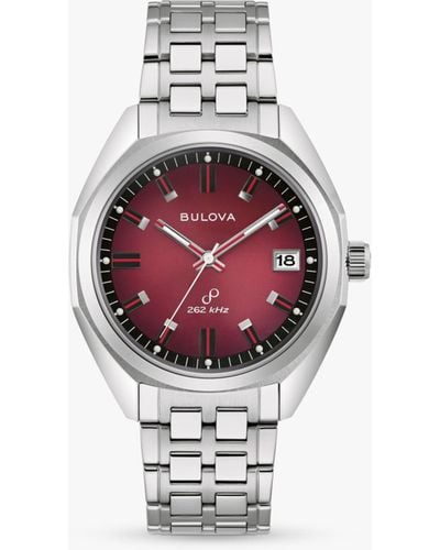 Bulova Classic Jet Star Bracelet Strap Watch - White