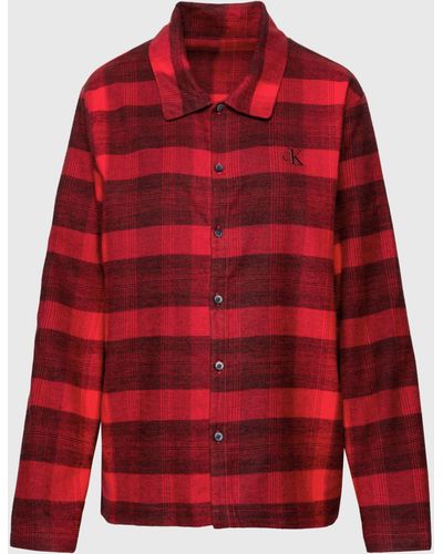 Calvin Klein Check Flannel Pyjama Top - Red