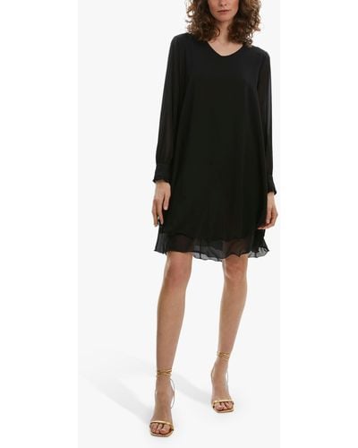 James Lakeland Long Sleeve Wave Hem Dress - Black