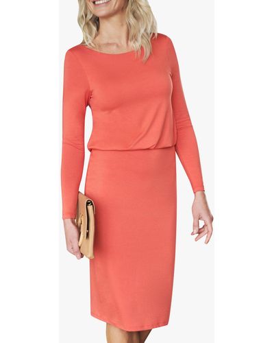 Pure Collection Blouson Jersey Dress - Red