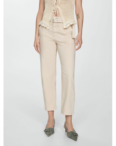 Mango Sophie Trousers - Natural