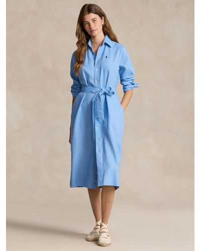 Ralph Lauren Polo Linen Shirt Dress - Blue