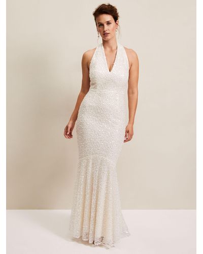 Phase Eight Guinevere Sequin Wedding Dress - Natural