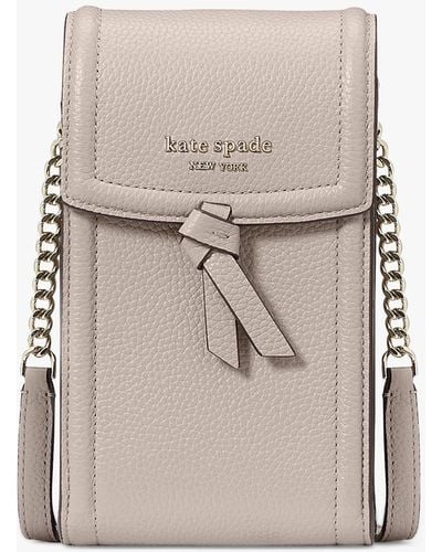 Kate Spade Knott Leather Phone Cross Body Bag - Natural