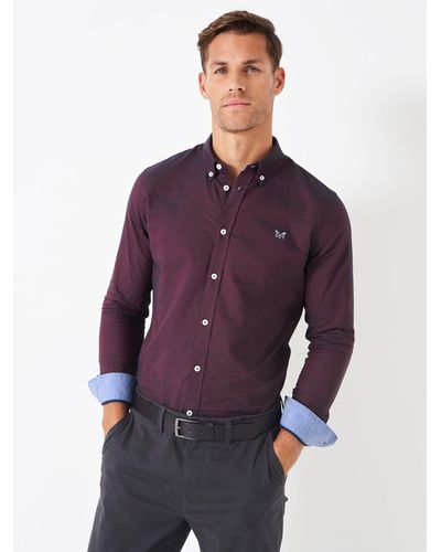 Crew Slim Fir Oxford Shirt - Purple