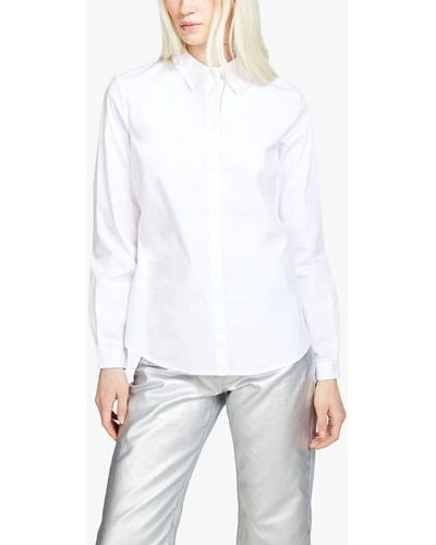 Sisley Regular Fit Stretch Cotton Poplin Shirt - White