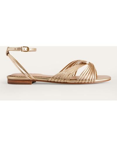 Boden Twist Front Leather Flat Sandals - Natural