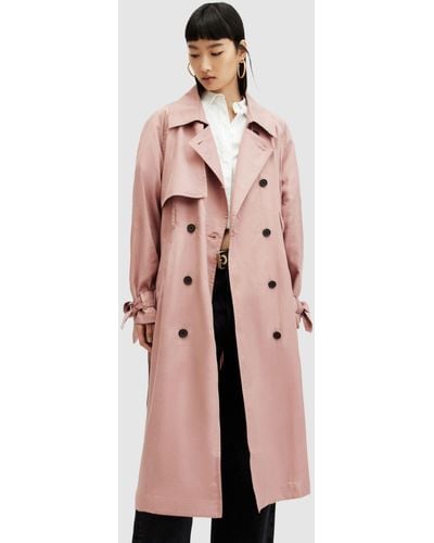 AllSaints Kikki Oversized Trench Coat - Pink