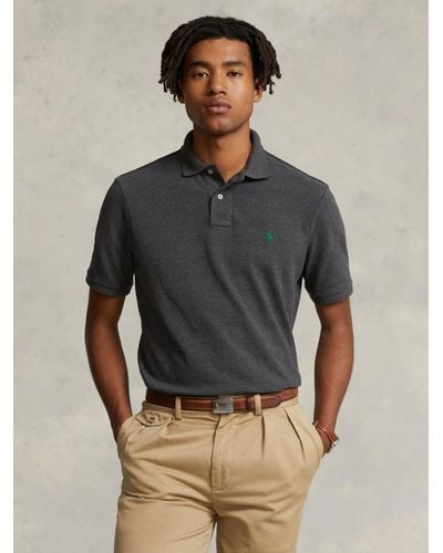 Ralph Lauren Polo Short Sleeve Custom Slim Fit Polo Shirt - Grey