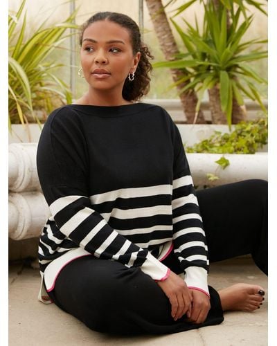 Live Unlimited Curve Stripe Relaxed Jumper - Black