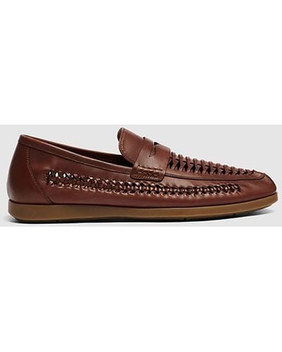 Rodd & Gunn Gisborne Huarache Leather Slip On Loafers - Brown