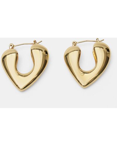 Hush Alaia Heart Hoop Earrings - Metallic