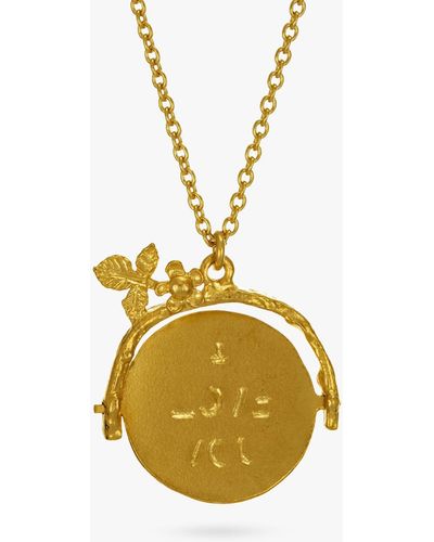 Alex Monroe I Love You Spinning Pendant Necklace - Metallic