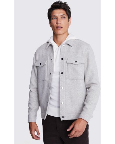 Moss Structured Wool Blend Jacket - White