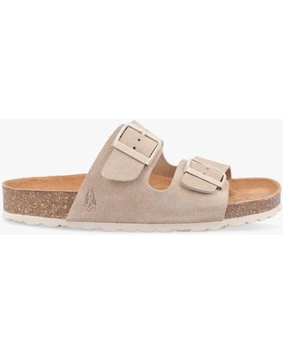 Hush Puppies Blaire Suede Footbed Sandals - White