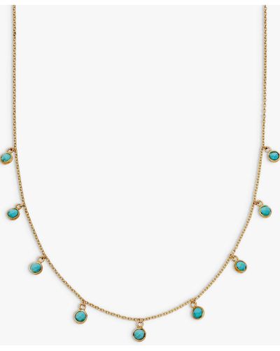 Daisy London Turquoise Charm Chain Necklace - Natural