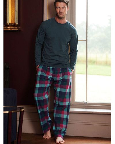British Boxers Montrose Check Brushed Cotton Pyjama Trousers - Multicolour