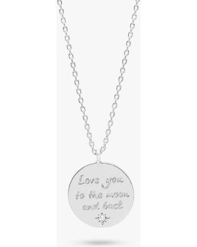 Estella Bartlett Love You To The Moon And Back Pendant Necklace - Metallic