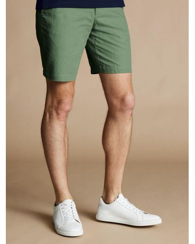 Charles Tyrwhitt Linen Blend Shorts - Green