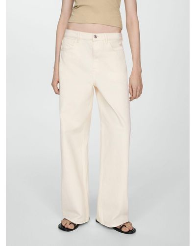 Mango Danielle Wide Leg Jeans - Natural