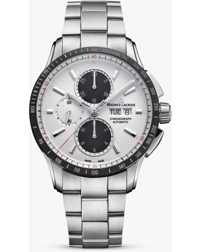 Maurice Lacroix Pt6038-ssl22-130-1 Pontos Chronograph Date Automatic Bracelet Strap Watch - Metallic