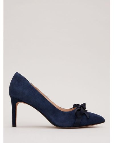 Phase Eight Suede Court Shoes - Blue
