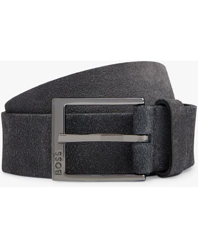 BOSS Boss Elloy Leather Belt - Grey