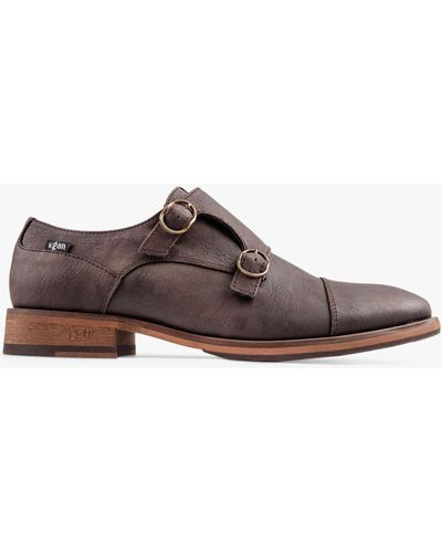 V.Gan Chervil Tan Monk Strap Shoes - Brown