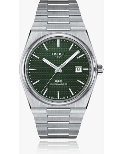 Tissot T1374071109100 Prx Automatic Powermatic 80 Date Bracelet Strap Watch - Grey