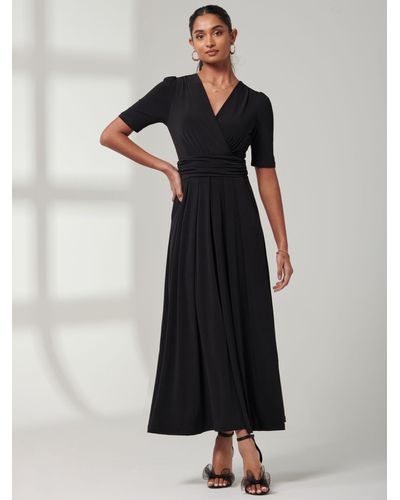 Jolie Moi Jersey V-neck Maxi Dress - Black
