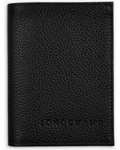 Longchamp Le Foulonné Leather Bi-fold Card Holder - Black