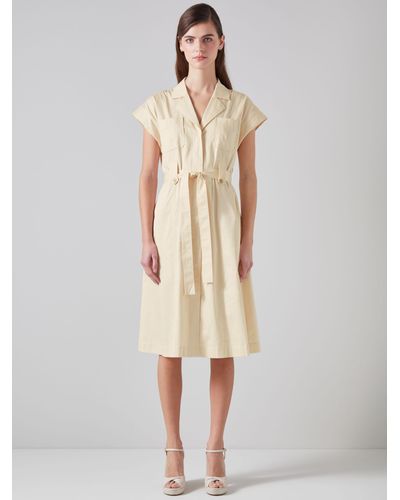 LK Bennett Ivy Cotton Safari Dress - Natural