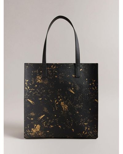 Ted Baker Staacon Constellation Print Large Icon Shopper Bag - Black