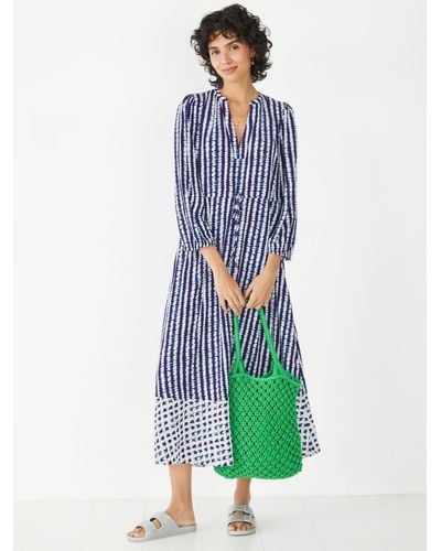 Hush Kiera Shibori Stripe Midi Dress - Blue