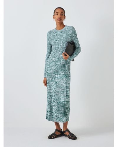 John Lewis Knitted Midi Dress - Blue