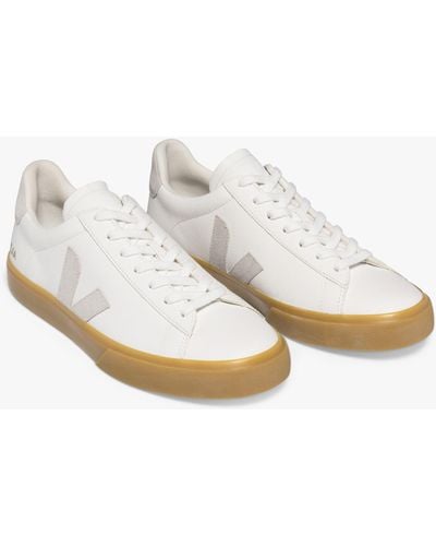 Veja Campo Gum Sole Leather Trainers - White