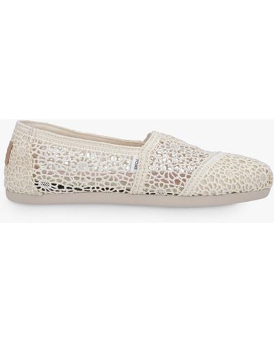 TOMS Alpargata Crochet Espadrille Shoes - White