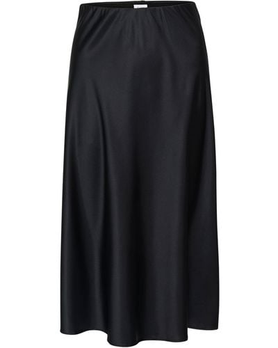 Saint Tropez Disa A-line Elastic Waist Midi Skirt - Black