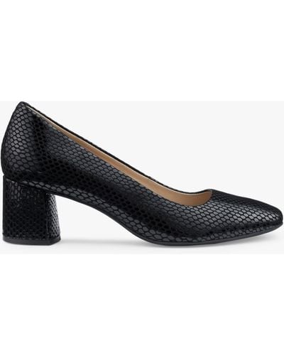 Hotter Polka Modern Block Heel Court Shoes - Black